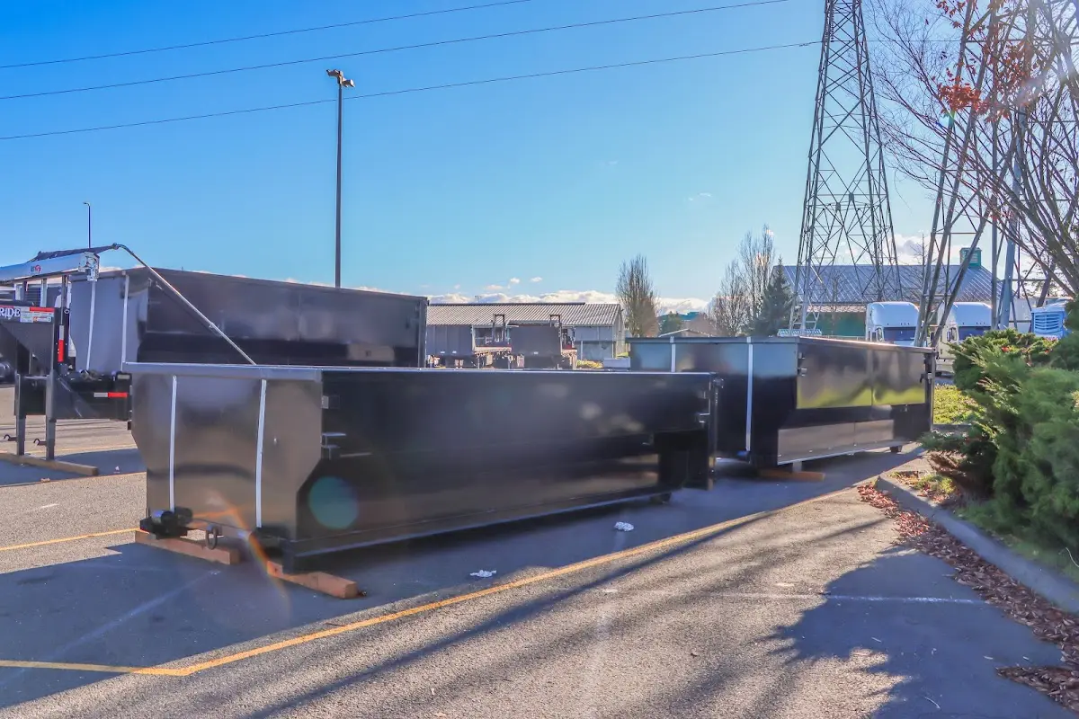 Roll-off dumpster ready for waste disposal at job site for Roll Off Dumpster Rental in Warrington
